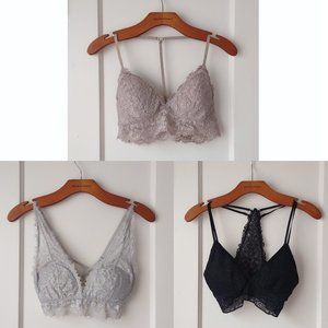 Aerie Lace Padded Longline Bralette Bundle